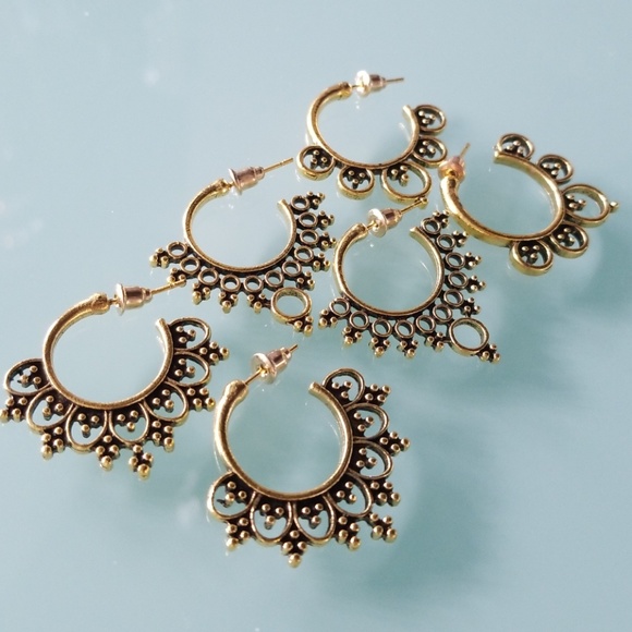 Set of 3 hoop earrings - Picture 3 of 4